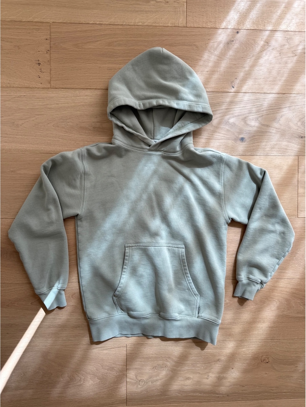 Aritzia TNA Cozy Fleece Hoodie Sage Green Oversized Pullover Sweatshirt Size XS